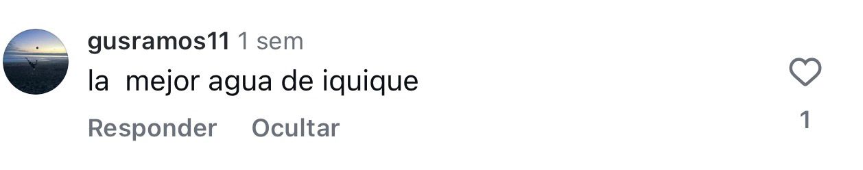 Comentario de @gusramos11: la mejor agua de iquique