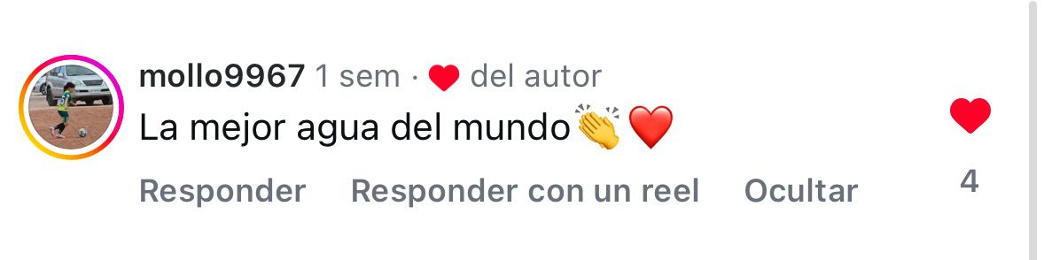 Comentario de @mollo9967: La mejor agua del mundo